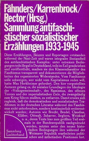 Sammlung antifaschistischer sozialistischer Erzählungen 1933-1945