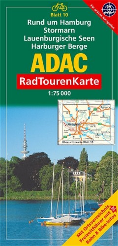 ADAC RadTourenKarte. Rund um Hamburg, Stormarn, Lauenburgische Seen, Harburger Berge. 1 : 75 000