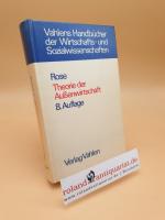 Theorie der Außenwirtschaft ; Vahlens Handbücher der Wirtschafts- und Sozialwissenschaften