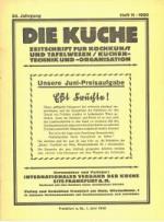 DIE KÜCHE - Zeitschrift für Kochkunst und Tafelwesen / Küchentechnik und -organisation 1. Juni 1930 Heft 11