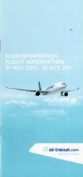 Air Transat - Fluginformation 01. May - 31. Oct 2011 / Destination Canada