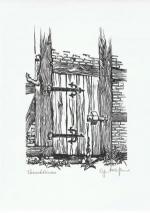 Verschlossen. Original-Graphik signiert
