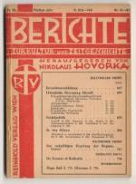 Nikolaus Hovorka: Berichte zur Kultur- u