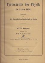 Die Fortschritte der Physik im Jahre 1876