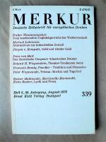 Merkur. Deutsche Zeitschrift für europäisches Denken. 339. XXX. Jahrgang, Heft 8, August 1976.