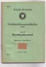 Unfallverhütungsvorschriften  UVV Teil IV Betriebsmaschinendienst vom 1. Juni 1930