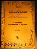 Spezifikation und Qualitätskriterien für doppelseitige durchmetallisierte Leiterplatten : PERFAG 2D ; deutsch/englisch ; (ein Arbeitsbuch für Hersteller und Verarbeiter von Leiterplatten) = Specification for double sided plated-through boards.