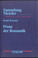 Detlef Kremer: Prosa der Romantik