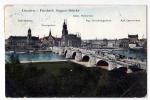 alte Ansichtskarte Dresden Friedrich August Brücke Hofkirche Opernhaus 1914