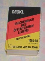 Taschenbuch des öffentlichen Lebens Deutschland 1994/95