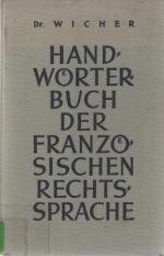 Handwörterbuch der französischen Rechtssprache