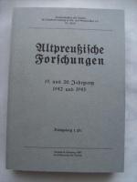 Altpreußische Forschungen - 19. und 20. Altpreußische Forschungen - 19. und 20.