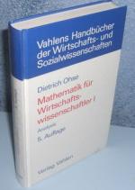 Mathematik für Wirtschaftswissenschaftler  	1. Analysis