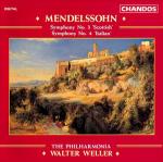 Mendelssohn: Symphonien Nr.3 & 4 / The Philharmonia, Weller