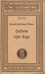 Meyer, Conrad Ferdinand: Huttens letzte 