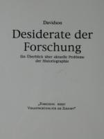 Desiderate der Forschung - Ein Überblick über aktuelle Probleme der Historiographie