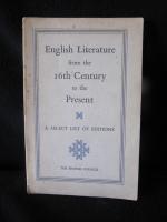 English Literature from the 16th Century to the present