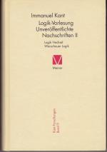 Immanuel Kant: Logik-Vorlesung. Unveröff