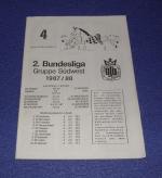 2. Bundesliga Gruppe Südwest 1987-88 4. Bulletin