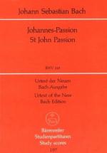 Johannes-Passion BWV 245 - St.John Passion. Urtext der Neuen Bach-Ausgabe (Studien-Partitur, nicht Eulenburg) - Bärenreiter Studienpartituren Nr. 197