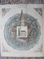 Rundprospekt der Stadt Zittau vom Thurme der Johanniskirche. Nach der Natur aufgenommen und lithographiert von M. Gabriel. Altkolorierte Lithographie.