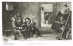 Bauern beim Kartenspiel. Original-Radierung von Unger nach einem Gemälde von Brouwer in der Gemäldegalerie zu Cassel 1872