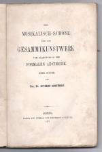 Ottokar Hostinsky: Das Musikalisch-Schön