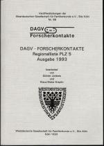 DAGV-Forscherkontakte. Regionalliste PLZ 5, Ausgabe 1993