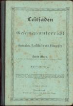 Leitfaden zum Gesangsunterricht an Gymnasien, Realschulen und Pädagogien