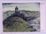 AK Color Kunstkarte Reichsburg Cochem Mosel Brücke Künstler Josef Steib um 1960