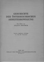 Julius Deutsch: Geschichte der österreic