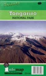 Tongariro National Park - Parkmap. Scale/Maßstab: 1 : 80 000 - Karte Ruapehu Skifields: 1 : 12 500 - Nebenkarte Whakapapa Village: 1 . 7 500-