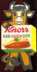 KNORR Klare Fleisch Suppe KUH + Broschüre: Tischlein deckt sich wie von selbst  (ca. 1970)