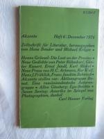 Akzente. Zeitschrift für Literatur. Heft 6/Dezember 1976. 23. Jahrgang