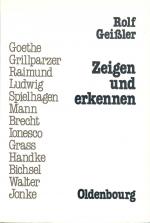 Zeigen und Erkennen. Aufsätze zur Literatur von Goethe bis Jonke