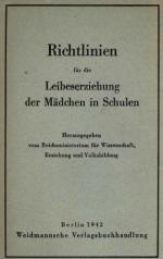 Richtlinien für die Leibeserziehung der Mädchen in Schulen