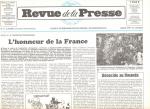 REVUE DE LA PRESSE – französischsprachig