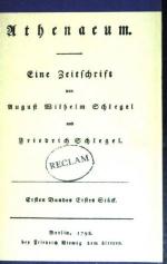 Schlegel, August Wilhelm; Heinrich, Gerd Schlegel, August Wilhelm; Heinrich, Gerd