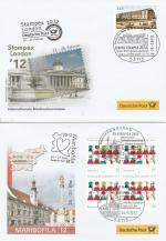 10 verschiedene Messebriefe 2012 mit Briefmarken und Stempeln