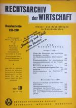 Rechtsarchiv der Wirtschaft - Heft 10 - Steuerrecht Wirtschaftsrecht