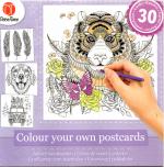 Colour Your Own Postcards - Grußkarten zum Ausmalen 30 Stück!