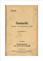 Gastarife. Stand von Dezember 1938