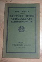 Deutsche Lieder vergangener Jahrhunderte - Weltliche Lieder - für drei Stimmen