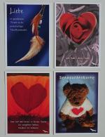 4 Postkarten Thema Liebe / Valentinstag