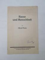 Alfred Ploetz: Rasse und Menschheit. Son