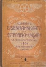 Artaria's Eisenbahnkarte von Österreich-Ungarn Mit Stationsverzeichnis 1904