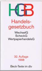 HGB Handelsgesetzbuch - WechselG/ScheckG/WertpapierhandelsG - Textausgabe (32. Auflage)