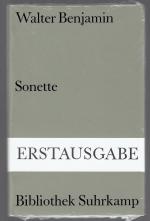 Walter Benjamin: Sonette- deutsche Ersta
