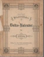 R391 Plattdütscher Volks-Kalender für 1894. 59 Seiten