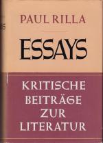 Paul Rilla: Essays. Kritische Beiträge z